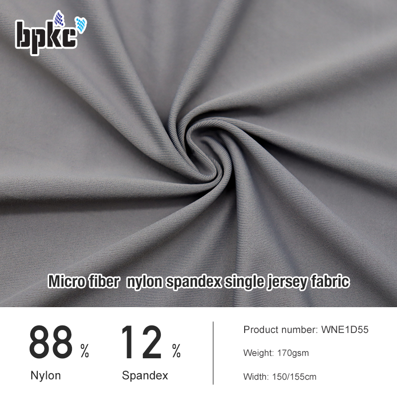 Micro fiber  nylon spandex single jersey fabric